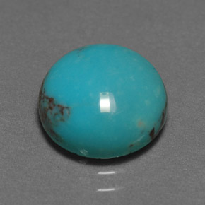 3.02 ct Green Turquoise Gemstone, Turquoise Gem in Round Cabochon Shape for Sale.