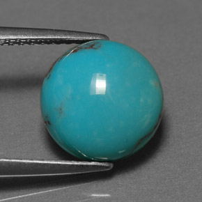 3.02 ct Green Turquoise Stone, Natural Turquoise in Round Cabochon Shape for Sale
