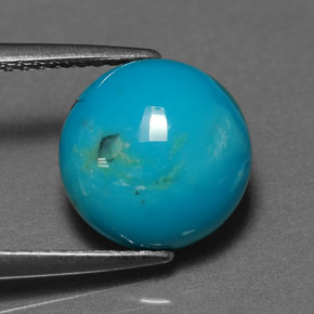 3.04 ct Green Turquoise Gemstone, Turquoise Gem in Round Cabochon Shape for Sale.
