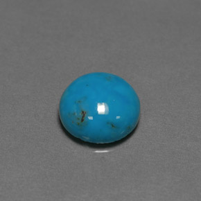 2.96 ct Blue Turquoise Gemstone, Turquoise Gem in Round Cabochon Shape for Sale.