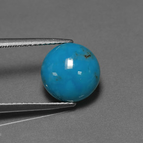 2.96 ct Blue Turquoise Stone, Natural Turquoise in Round Cabochon Shape for Sale