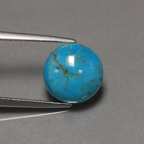 2.96 ct Blue Turquoise Stone, Natural Turquoise in Round Cabochon Shape for Sale