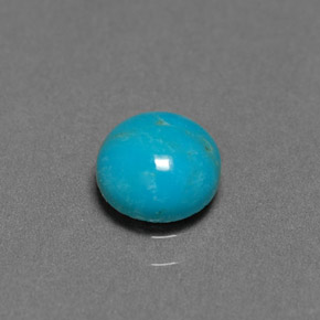 0.72 ct Blue Turquoise Gemstone, Turquoise Gem in Round Cabochon Shape for Sale.