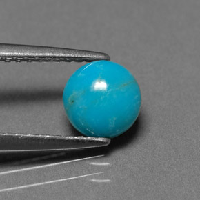 0.72 ct Blue Turquoise Stone, Natural Turquoise in Round Cabochon Shape for Sale