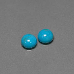 1.60 ct Blue Turquoise Gemstone, Turquoise Gem in Round Cabochon Shape for Sale.