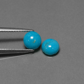 1.60 ct Blue Turquoise Stone, Natural Turquoise in Round Cabochon Shape for Sale