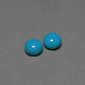1.54 ct Blue Turquoise Gemstone, Turquoise Gem in Round Cabochon Shape for Sale.