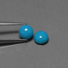1.54 ct Blue Turquoise Stone, Natural Turquoise in Round Cabochon Shape for Sale