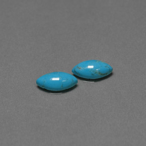 0.75 ct Blue Turquoise Gemstone, Turquoise Gem in Marquise Cabochon Shape for Sale.