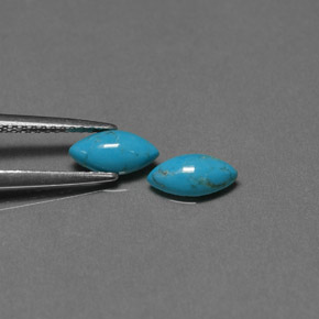 0.75 ct Blue Turquoise Stone, Natural Turquoise in Marquise Cabochon Shape for Sale