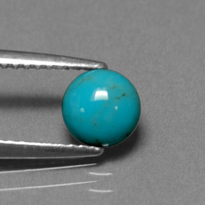 0.66 ct Blue Turquoise Stone, Natural Turquoise in Round Cabochon Shape for Sale