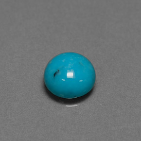 0.78 ct Blue Turquoise Gemstone, Turquoise Gem in Round Cabochon Shape for Sale.