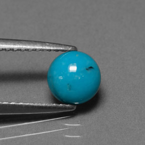 0.78 ct Blue Turquoise Stone, Natural Turquoise in Round Cabochon Shape for Sale