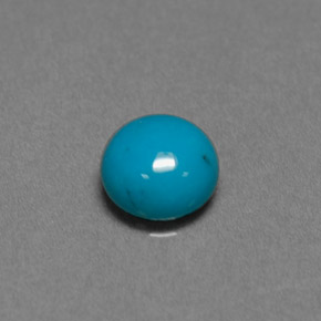 0.81 ct Blue Turquoise Gemstone, Turquoise Gem in Round Cabochon Shape for Sale.