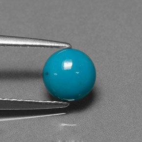 0.81 ct Blue Turquoise Stone, Natural Turquoise in Round Cabochon Shape for Sale