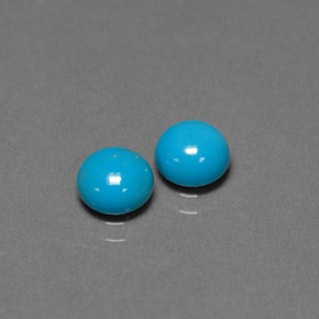 1.49 ct Blue Turquoise Gemstone, Turquoise Gem in Round Cabochon Shape for Sale.