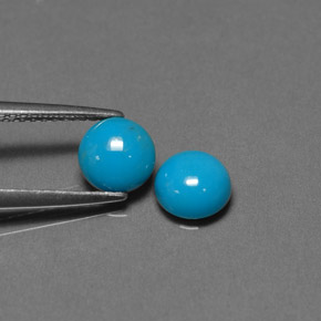 1.49 ct Blue Turquoise Stone, Natural Turquoise in Round Cabochon Shape for Sale
