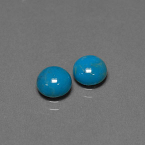 1.51 ct Blue Turquoise Gemstone, Turquoise Gem in Round Cabochon Shape for Sale.