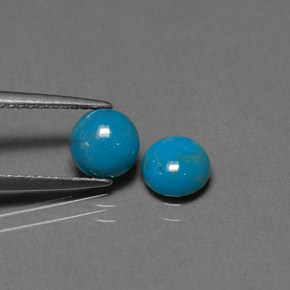 1.51 ct Blue Turquoise Stone, Natural Turquoise in Round Cabochon Shape for Sale