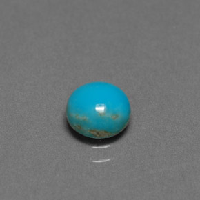 0.79 ct Blue Turquoise Gemstone, Turquoise Gem in Round Cabochon Shape for Sale.