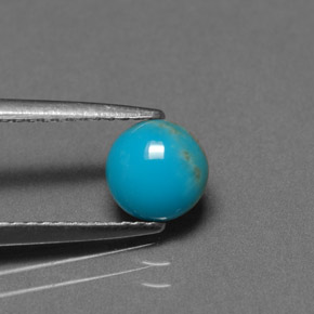 0.79 ct Blue Turquoise Stone, Natural Turquoise in Round Cabochon Shape for Sale