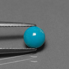 0.75 ct Blue Turquoise Stone, Natural Turquoise in Round Cabochon Shape for Sale