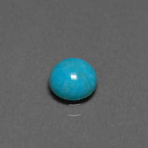 0.66 ct Blue Turquoise Gemstone, Turquoise Gem in Round Cabochon Shape for Sale.