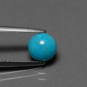 0.66 ct Blue Turquoise Stone, Natural Turquoise in Round Cabochon Shape for Sale