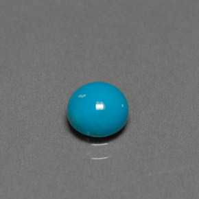 0.77 ct Blue Turquoise Gemstone, Turquoise Gem in Round Cabochon Shape for Sale.