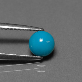 0.77 ct Blue Turquoise Stone, Natural Turquoise in Round Cabochon Shape for Sale