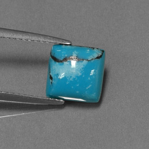 1.47 ct Blue Turquoise Stone, Natural Turquoise in Square Cabochon Shape for Sale