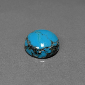 2.47 ct Blue Turquoise Gemstone, Turquoise Gem in Round Cabochon Shape for Sale.