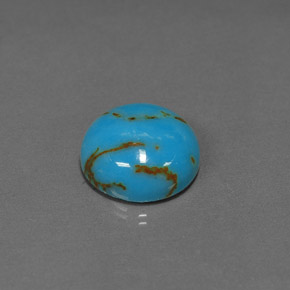 3.09 ct Blue Turquoise Gemstone, Turquoise Gem in Round Cabochon Shape for Sale.