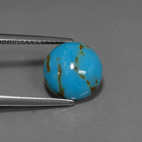 3.09 ct Blue Turquoise Stone, Natural Turquoise in Round Cabochon Shape for Sale