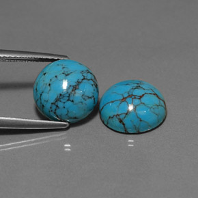 5.18 ct Blue Turquoise Stone, Natural Turquoise in Round Cabochon Shape for Sale