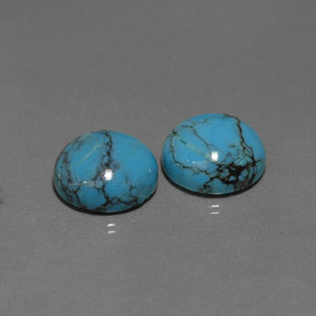 4.86 ct Blue Turquoise Gemstone, Turquoise Gem in Round Cabochon Shape for Sale.
