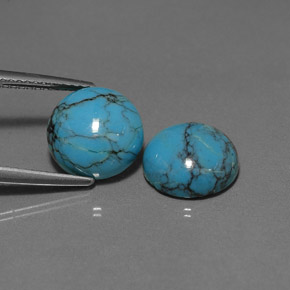 4.86 ct Blue Turquoise Stone, Natural Turquoise in Round Cabochon Shape for Sale