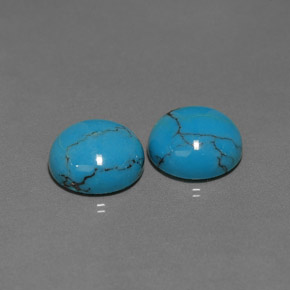 4.87 ct Blue Turquoise Gemstone, Turquoise Gem in Round Cabochon Shape for Sale.
