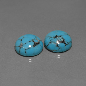 4.89 ct Blue Turquoise Stone, Natural Turquoise in Round Cabochon Shape for Sale
