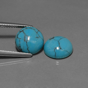 5.02 ct Blue Turquoise Stone, Natural Turquoise in Round Cabochon Shape for Sale