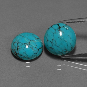 5.03 ct Blue Turquoise Stone, Natural Turquoise in Round Cabochon Shape for Sale
