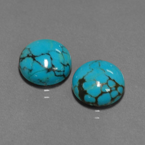 4.87 ct Blue Turquoise Stone, Natural Turquoise in Round Cabochon Shape for Sale