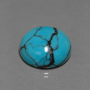 2.56 ct Blue Turquoise Gemstone, Turquoise Gem in Round Cabochon Shape for Sale.