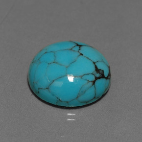 2.55 ct Blue Turquoise Gemstone, Turquoise Gem in Round Cabochon Shape for Sale.