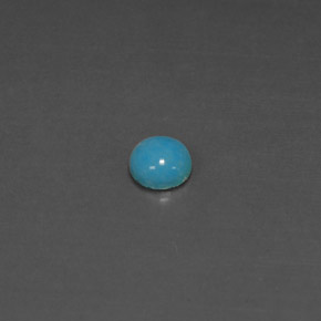 0.39 ct Green Turquoise Gemstone, Turquoise Gem in Round Cabochon Shape for Sale.