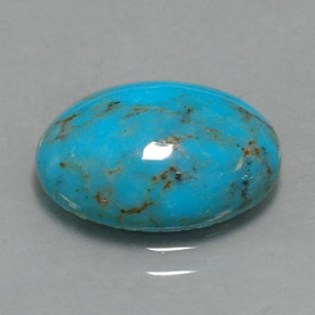 4.18 ct Blue Turquoise Gemstone, Turquoise Gem in Oval Cabochon Shape for Sale.