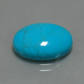 3.84 ct Blue Turquoise Gemstone, Turquoise Gem in Oval Cabochon Shape for Sale.