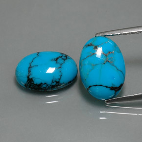 7.86 ct Blue Turquoise Stone, Natural Turquoise in Oval Cabochon Shape for Sale