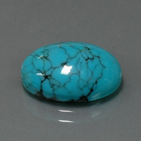 4.12 ct Blue Turquoise Gemstone, Turquoise Gem in Oval Cabochon Shape for Sale.