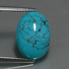 4.12 ct Blue Turquoise Stone, Natural Turquoise in Oval Cabochon Shape for Sale